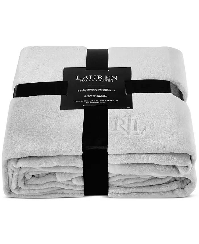 Lauren Ralph Lauren Micromink Plush Blanket Full/Queen Gray $80