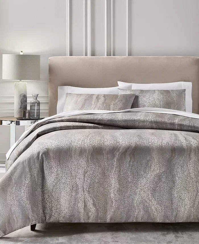 Hotel Collection Terra 3Pc Comforter Set King Gray Taupe MSRP $625