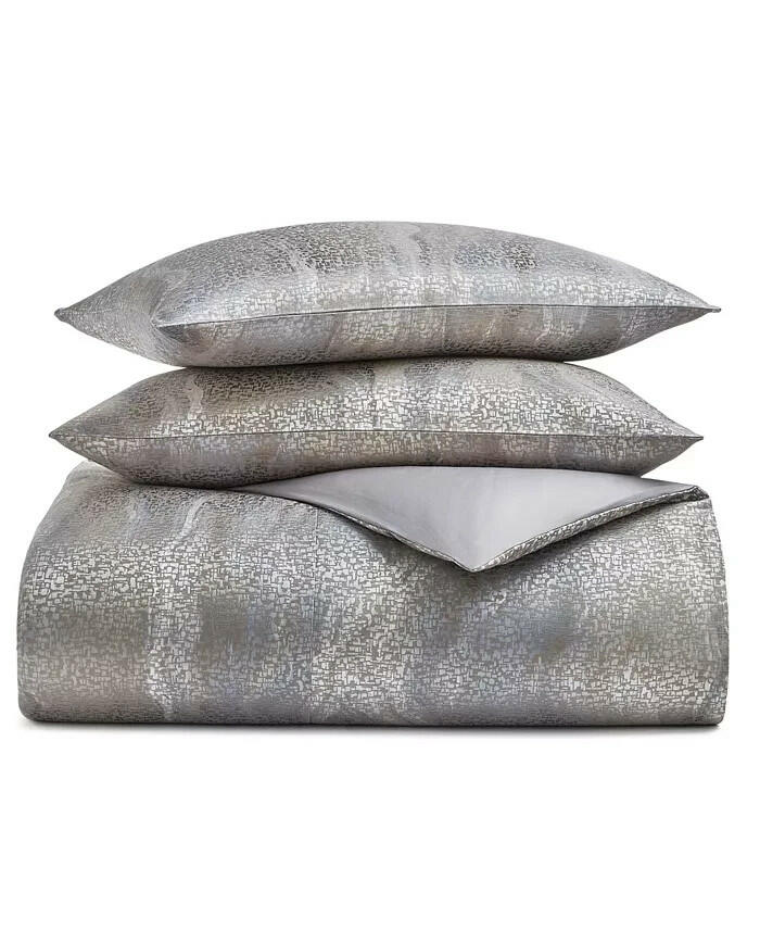 Hotel Collection Terra 3Pc Comforter Set King Gray Taupe MSRP $625