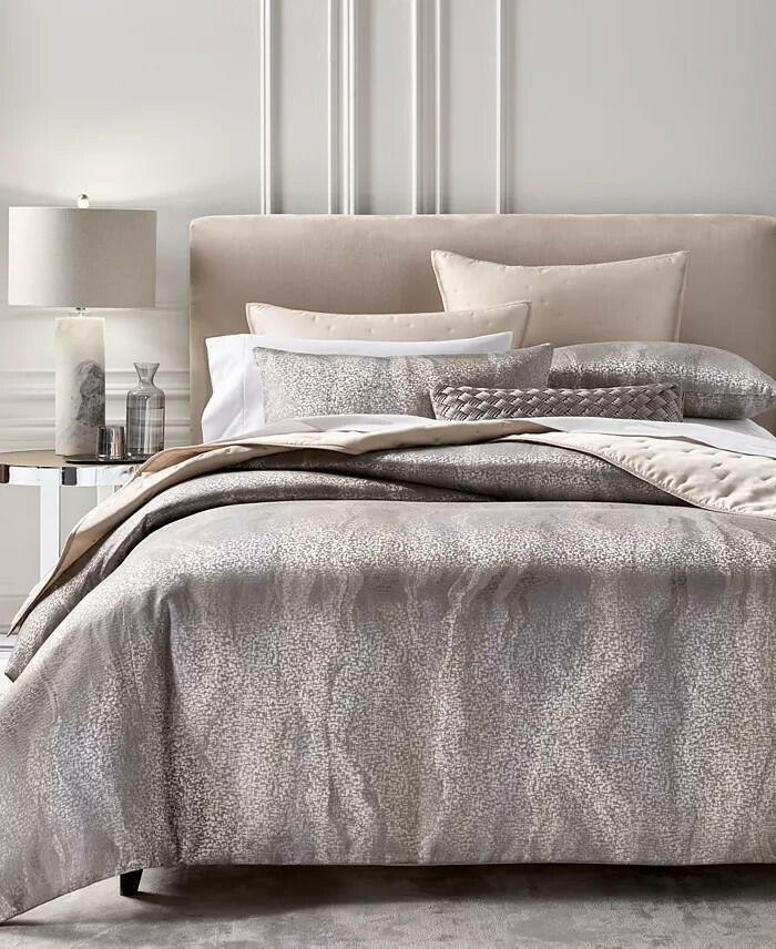 Hotel Collection Terra 3Pc Comforter Set King Gray Taupe MSRP $625