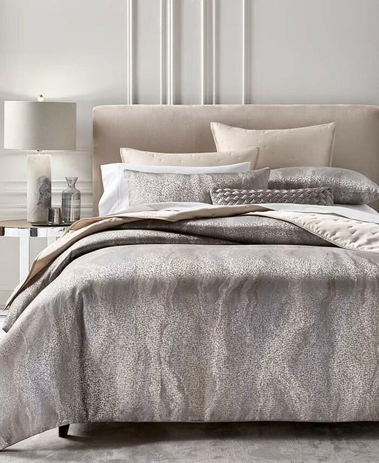 Hotel Collection Terra 3Pc Comforter Set King Gray Taupe MSRP $625