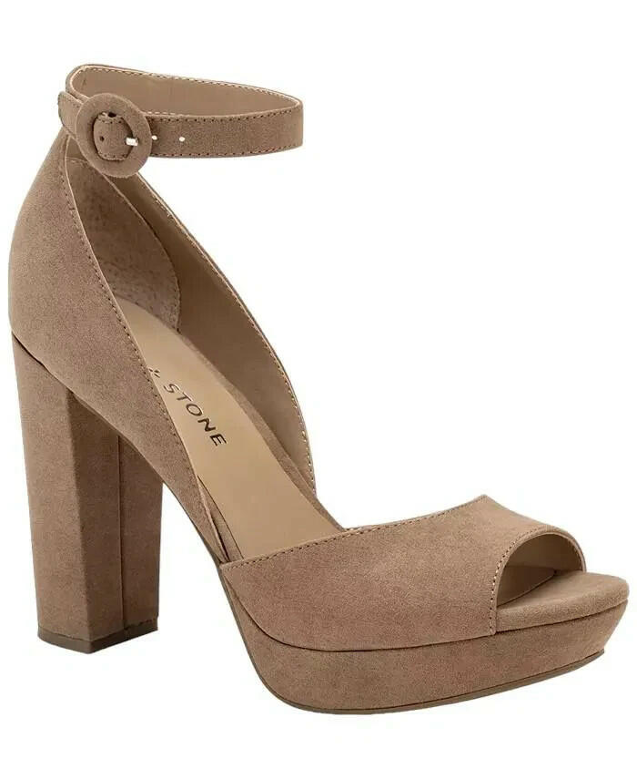 Wild Pair Womens Reeta Platform Pumps Stone Tan 10 New $89
