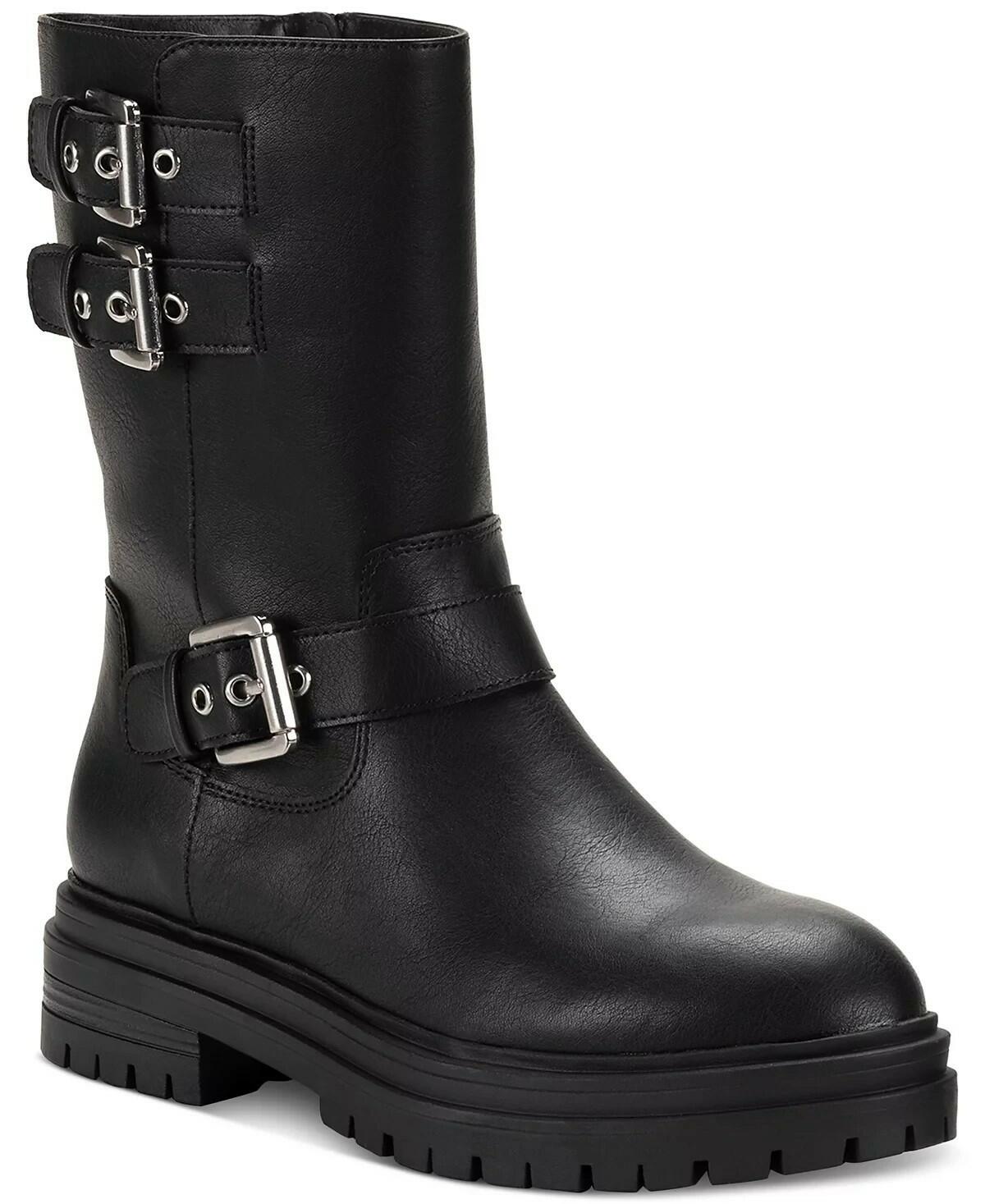 Sun Stone Sun Stone Womens Onnyx Engineer Booties Black SZ 6 MSRP $89