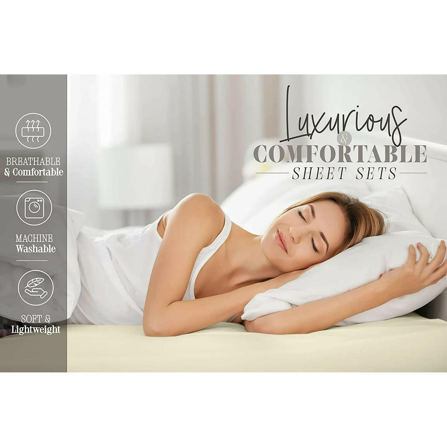 Celine Linen 4-Pc Queen Microfiber Sheet Set Black Soft Durable MSRP $69