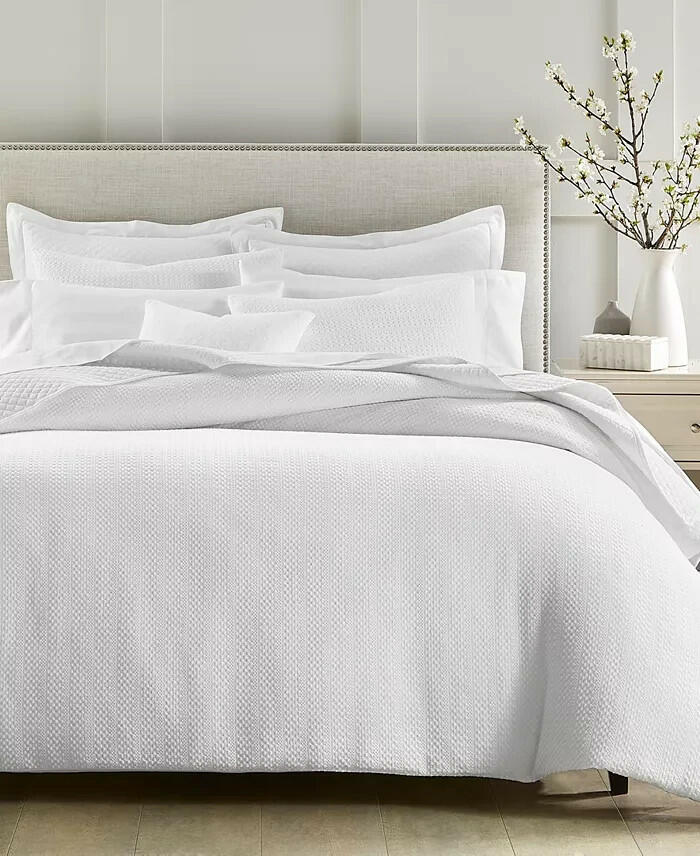 Charter Club Waffle Stripe 3Pc Comforter Set Full Queen MSRP $360