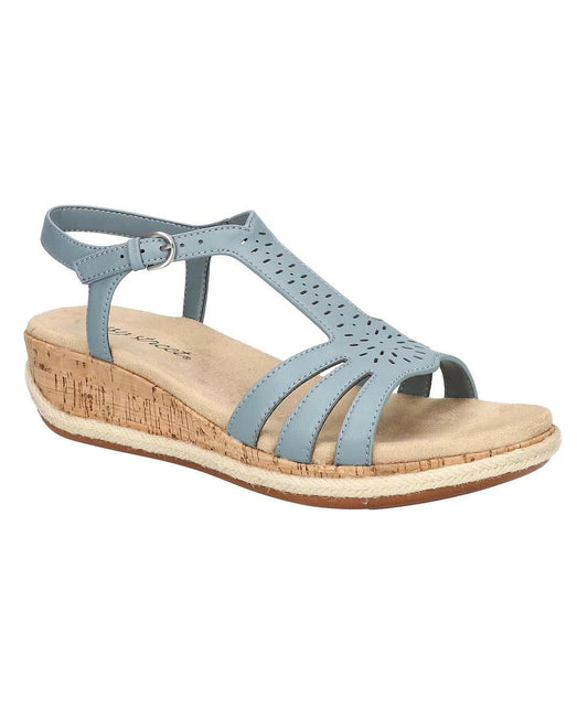 Easy Street Dorinda Wedge Sandals – Women’s Blue, Size 9.5