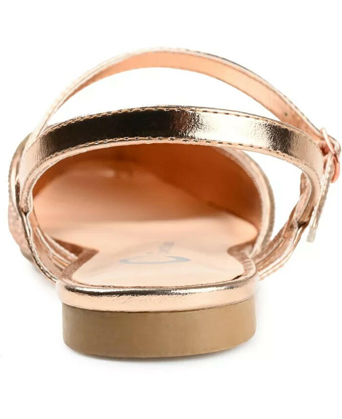 Journee Collection Women’s Nysha Rhinestone Flats Bronze Size 12 New $89