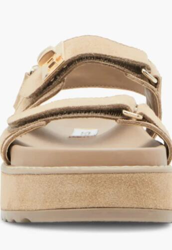 Steve Madden Big Mona Platform Sandals – Women’s Taupe Suede, Size 9.5, Comfort