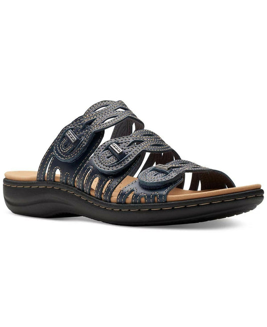 Clarks Laurieann Ruby Sandals Women’s Navy Leather Size 6.5 Comfort Sandals