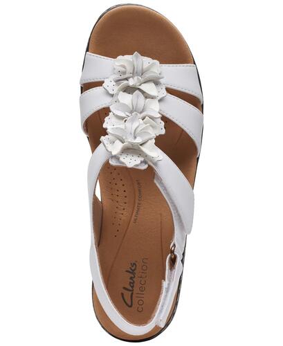 Clarks Merliah Sheryl Wedge Sandals – Women’s White Leather, Size 6