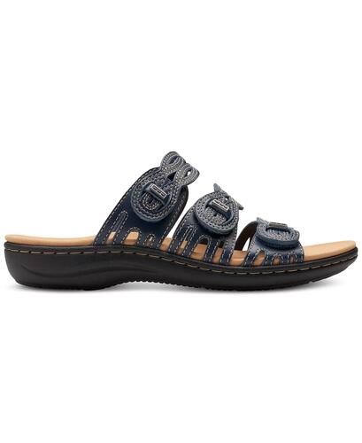 Clarks Laurieann Ruby Sandals – Women’s Navy Leather, Size 6.5, Comfort Sandals