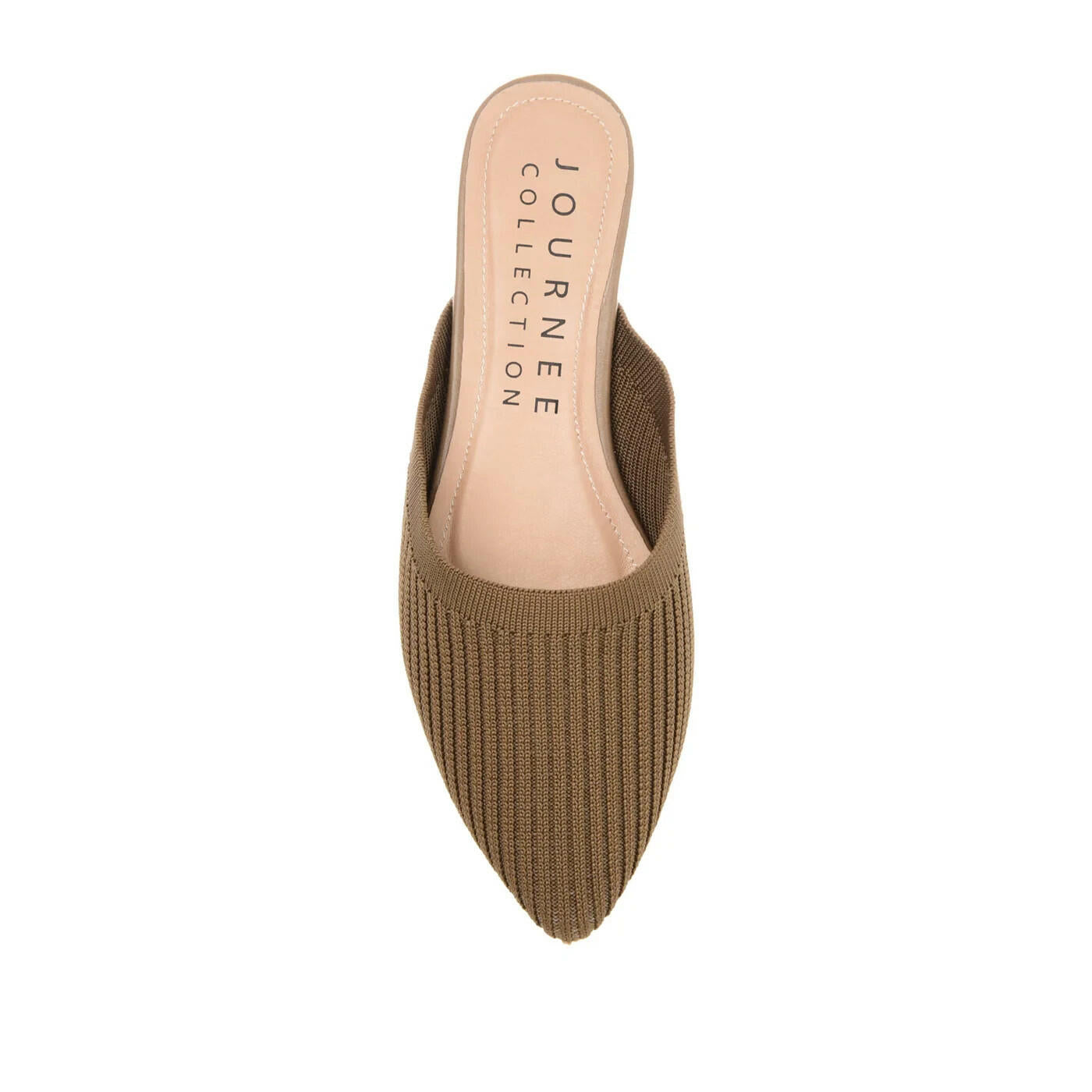 Journee Collection Women's Aniee Knit Fabric Mule Flats Taupe 8 MSRP $79