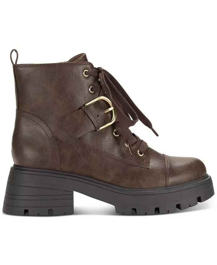 Sun Stone Sun Stone Womens Rickyy Combat Booties Brown 9.5 MSRP $79