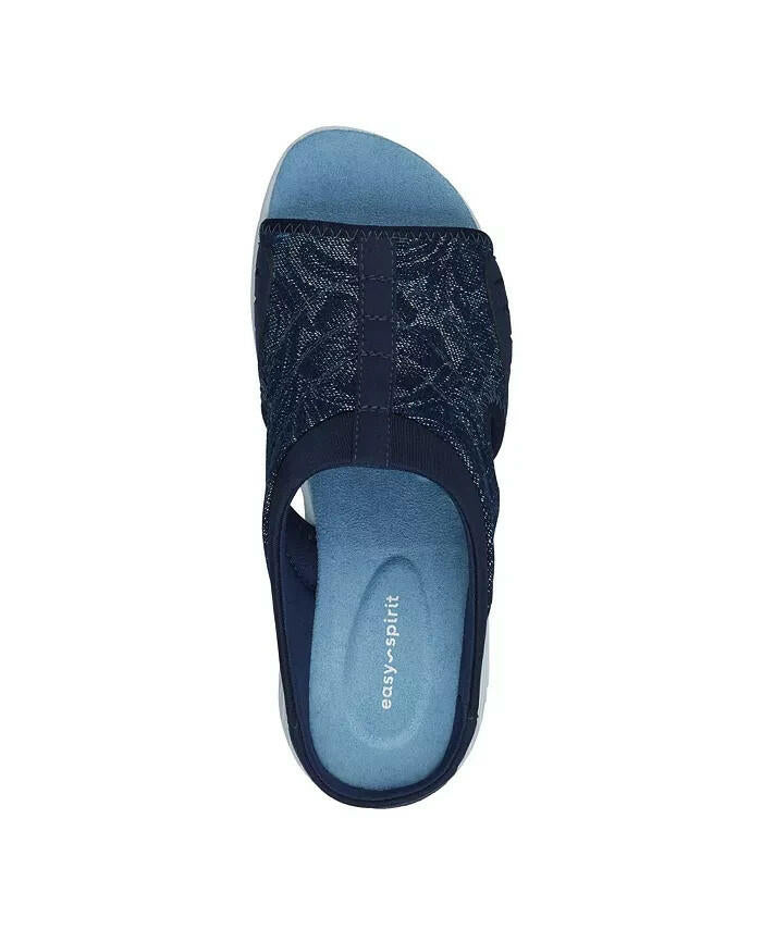 Easy Spirit Traciee Lightweight Flat Easy On Sandal Blue 8.5WW New $69