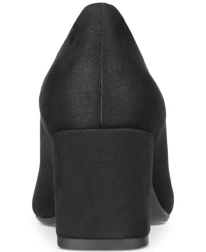 Easy Street Proper Pumps – Women’s Black Super Suede, Size 7, Comfort Heel