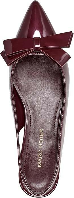 Marc Fisher Kerrey Slingback Pointed Toe Flats 6 Dark Red MSRP $100