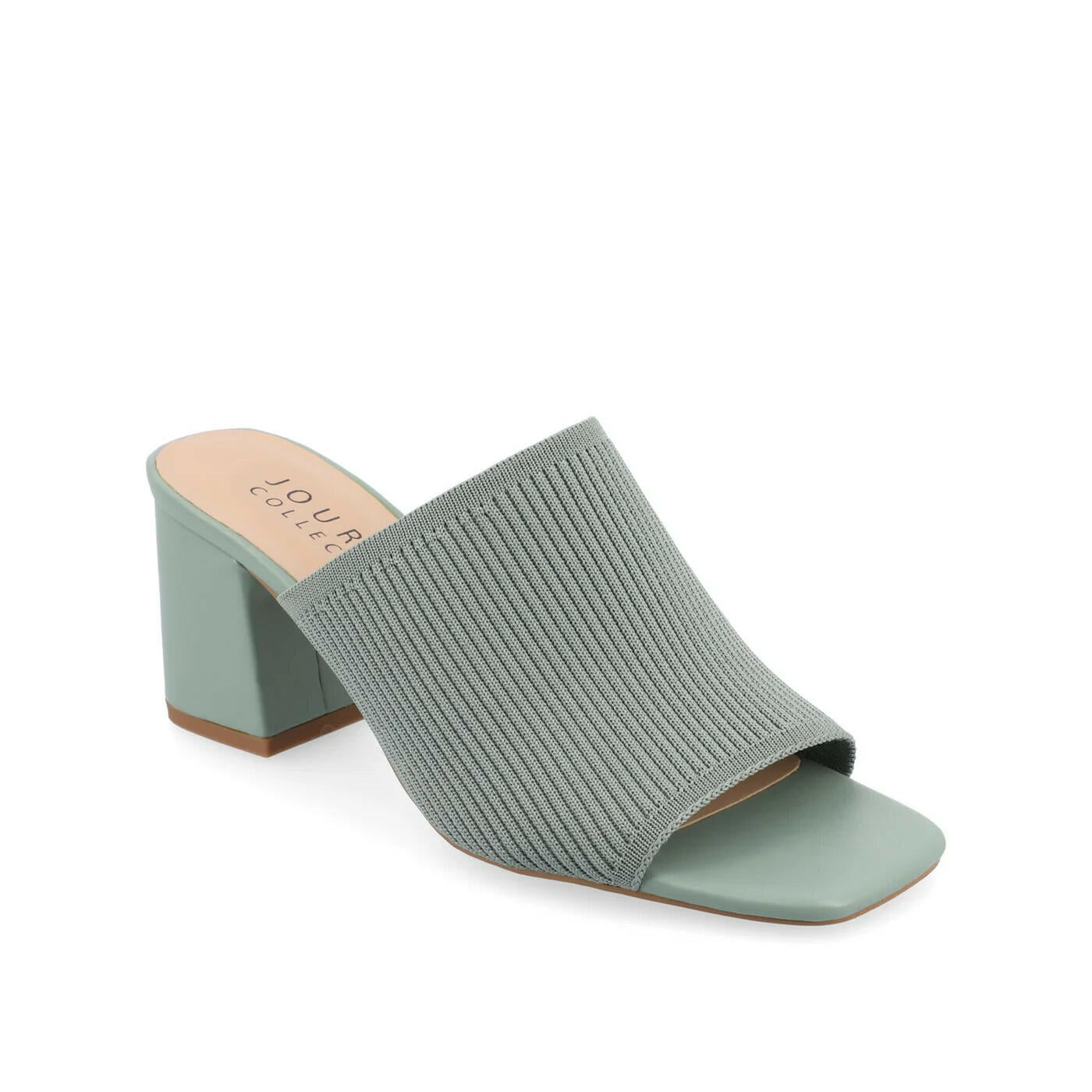 Journee Collection Lorenna Block Heel Slide Sandal Green 12 New $87