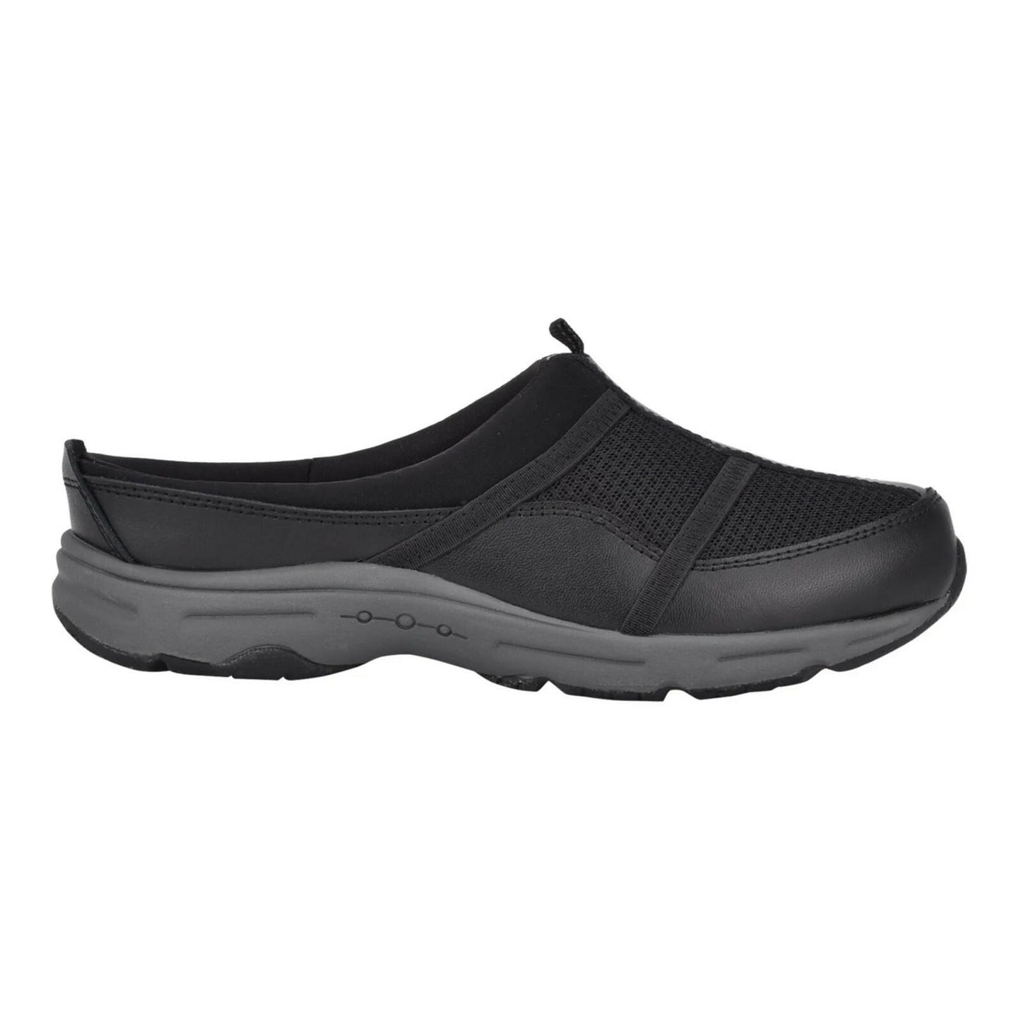 Easy Spirit Argyle Mesh Slip On Mule Black 9.5 Wide New $70