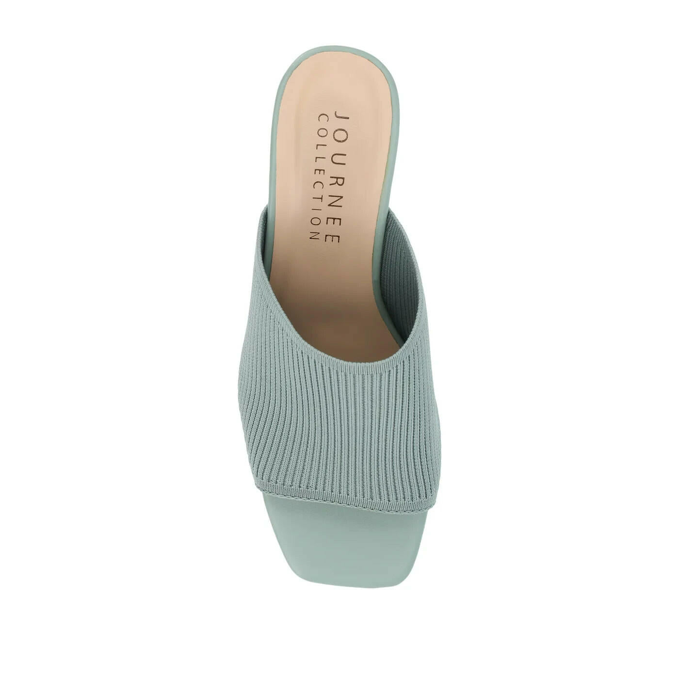 Journee Collection Lorenna Block Heel Slide Sandal Green 12 New $87
