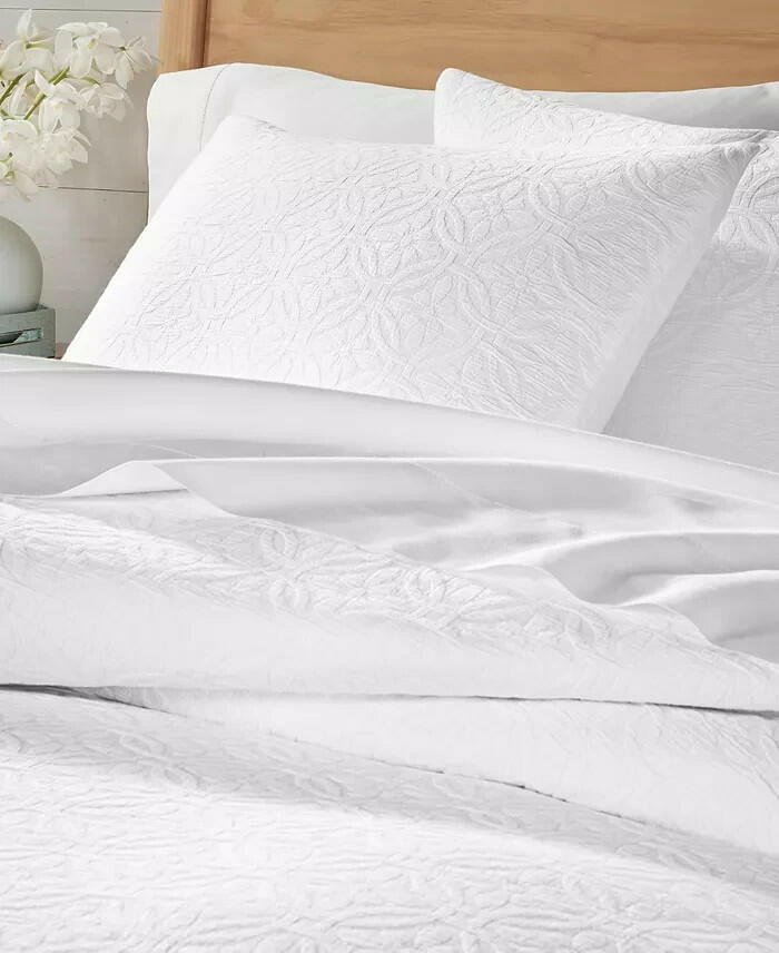 Charter Club Lattice Medallion Comforter Set King White MSRP $335