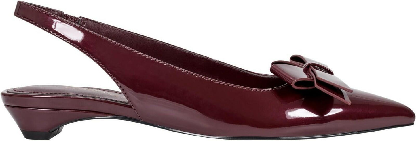 Marc Fisher Kerrey Slingback Pointed Toe Flats 6 Dark Red MSRP $100