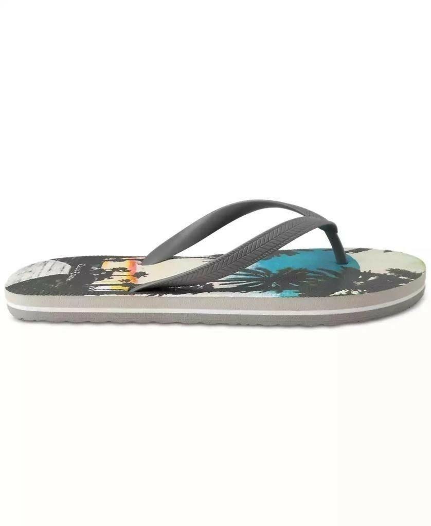Club Room Santino Flip Flop Sandals Mens Gray Palm Cushioned EVA Slip On NWT