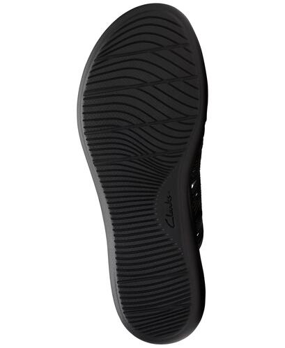 Clarks Merliah Karli Wedge Sandals – Women’s Black Leather, Size 7.5W