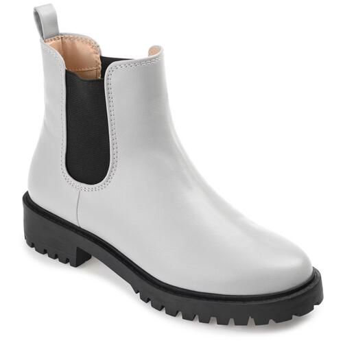 Journee Collection Kenova Chelsea Booties – Women’s Gray Vegan Leather, Size 12,