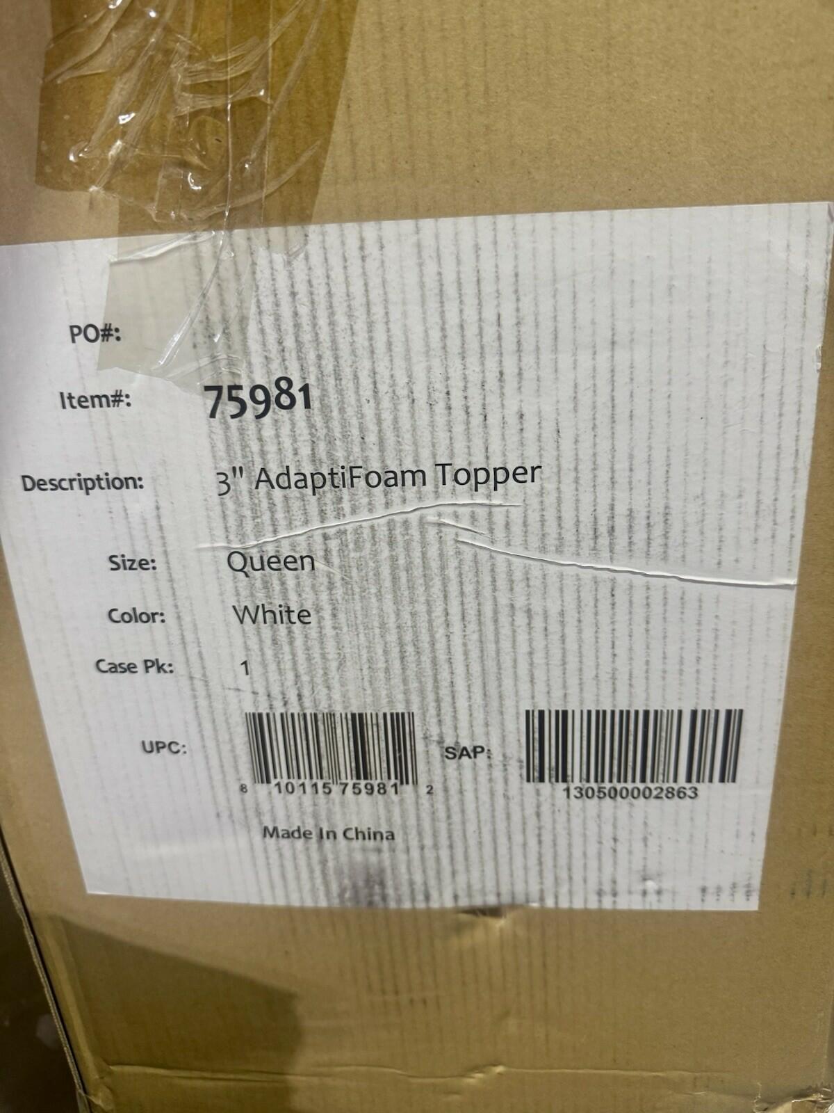 ProSleep 3 Inch AdaptiFoam Memory Foam Mattress Topper Queen MSRP $390