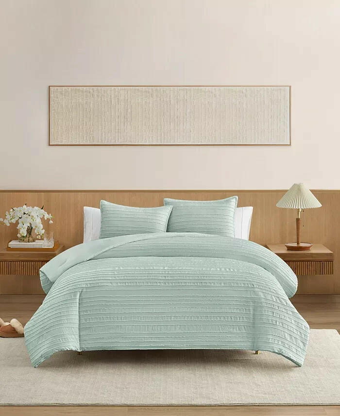 UGG Devon Reversible 3Pc Comforter Set King Sky Grey MSRP $140