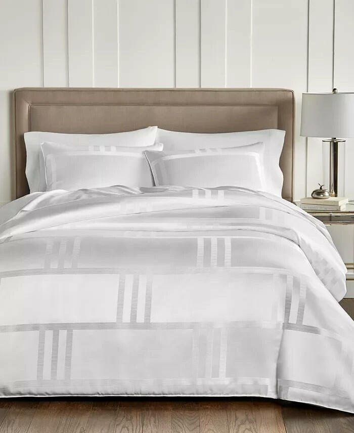 Hotel Collection Structure Comforter Set Full Queen White MSRP $550