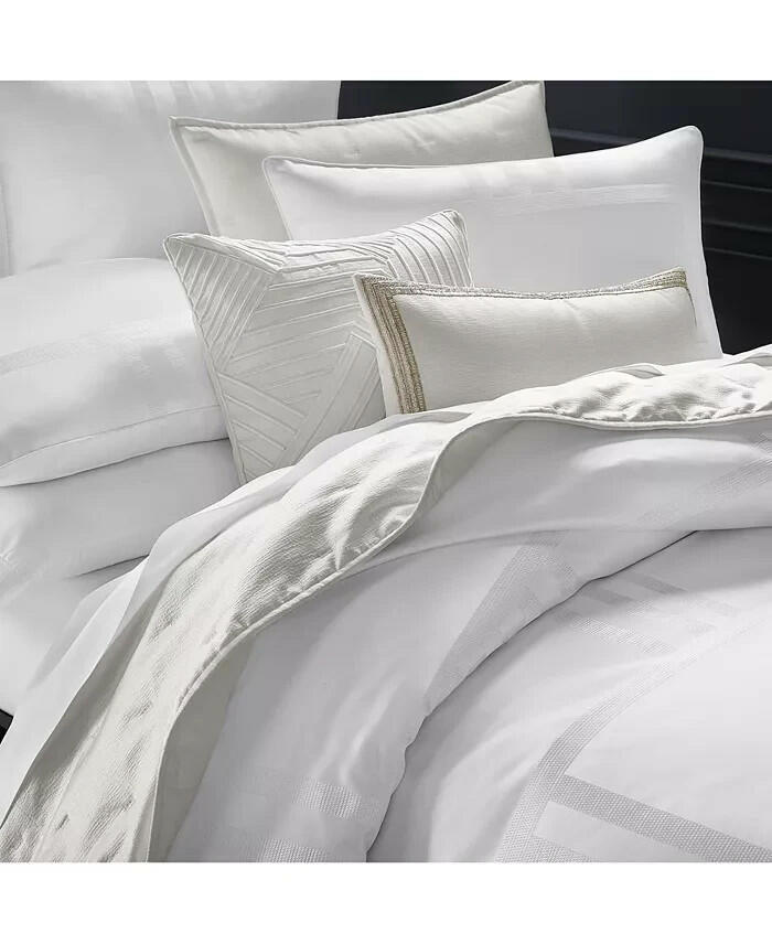 Hotel Collection Structure Comforter Set Full Queen White MSRP $550