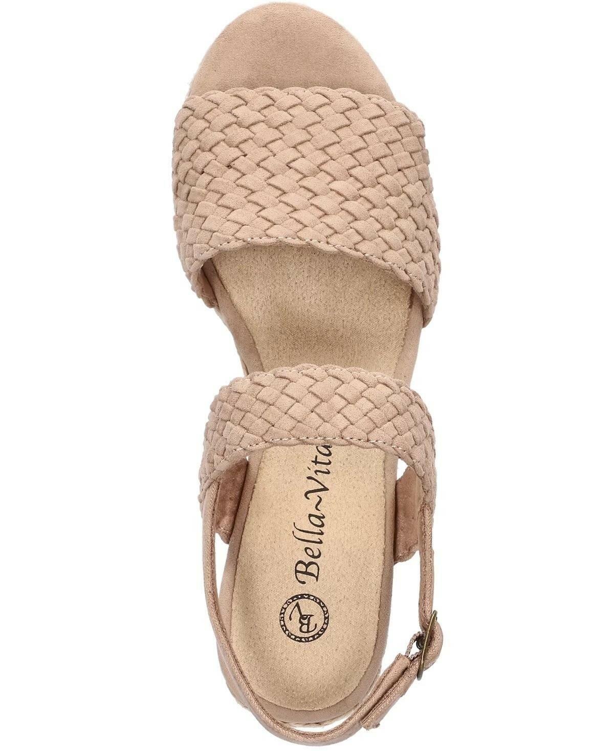 Bella Vita Mariella Espadrille Wedge Sandals Women’s Almond Tan Size 9 MSRP $89