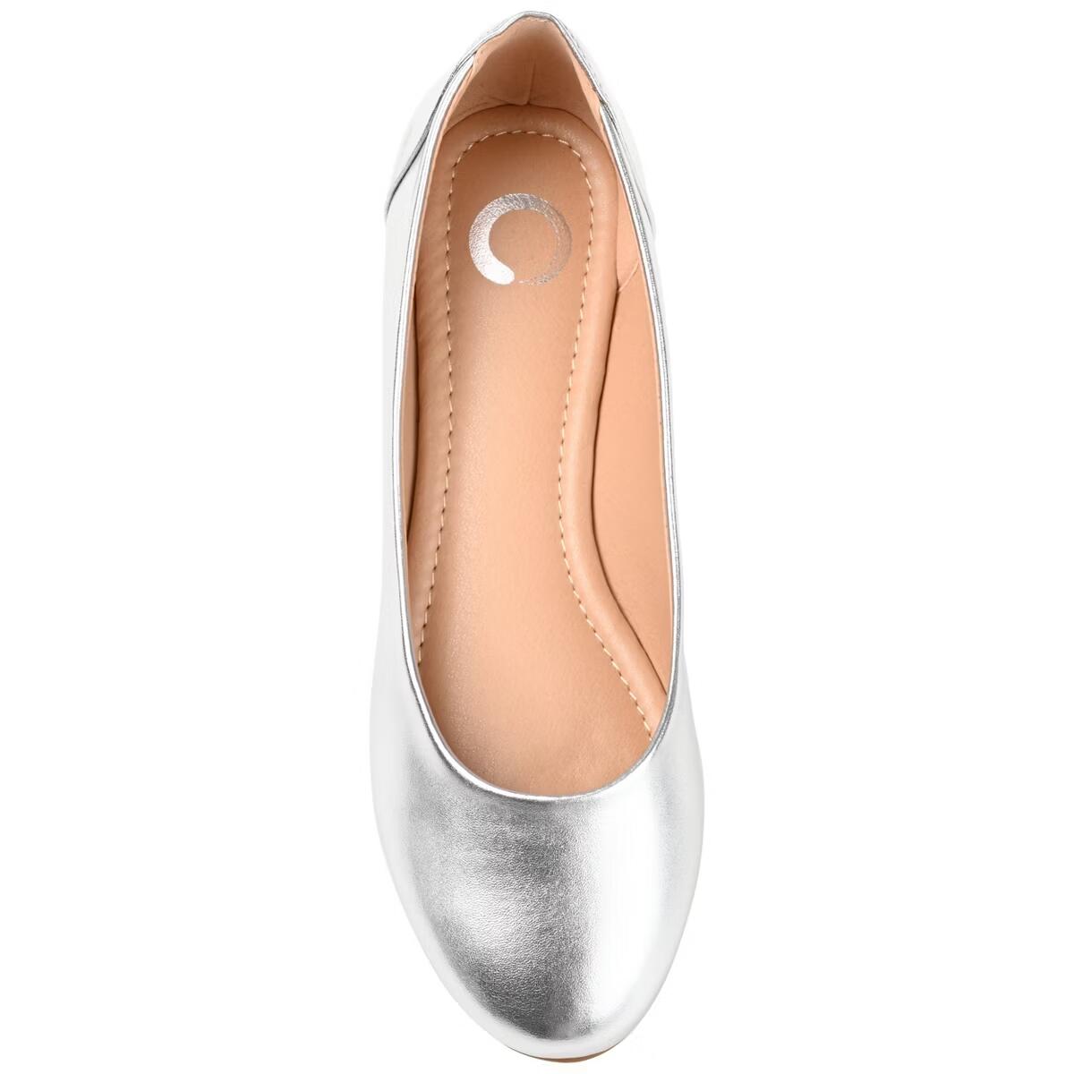 Journee Collection Kavn Comfort Dress Flat Silver 10 Wide New $69