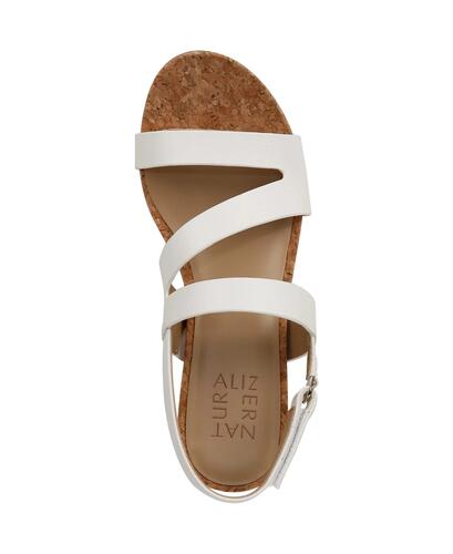 Naturalizer Adria Wedge Sandals – Women’s White Faux Leather, Size 8