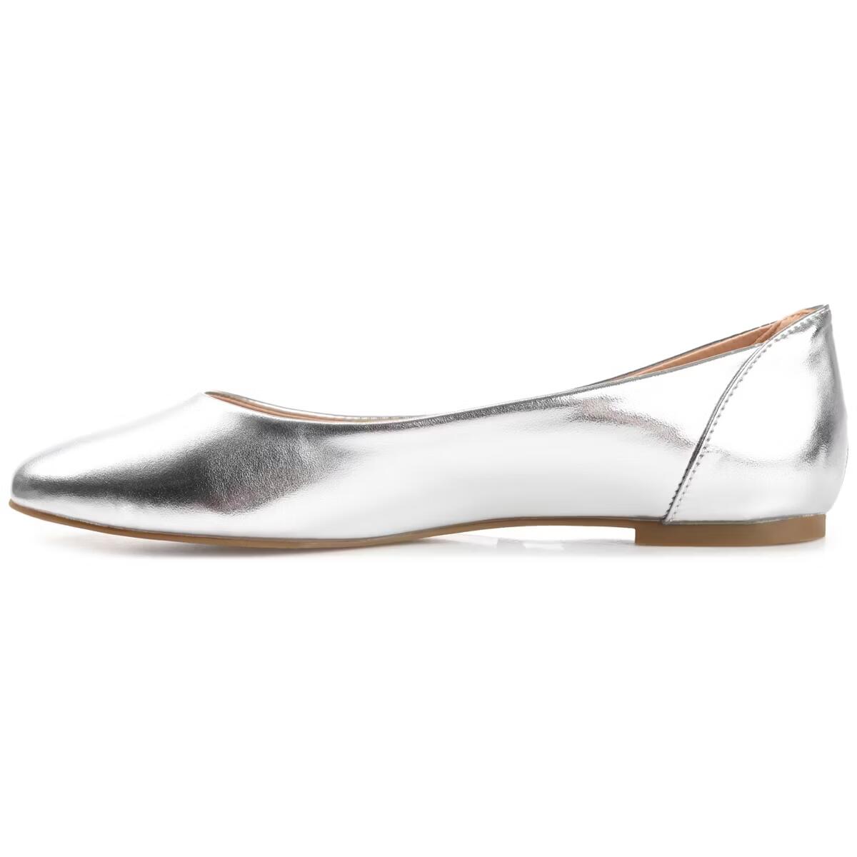 Journee Collection Kavn Comfort Dress Flat Silver 10 Wide New $69