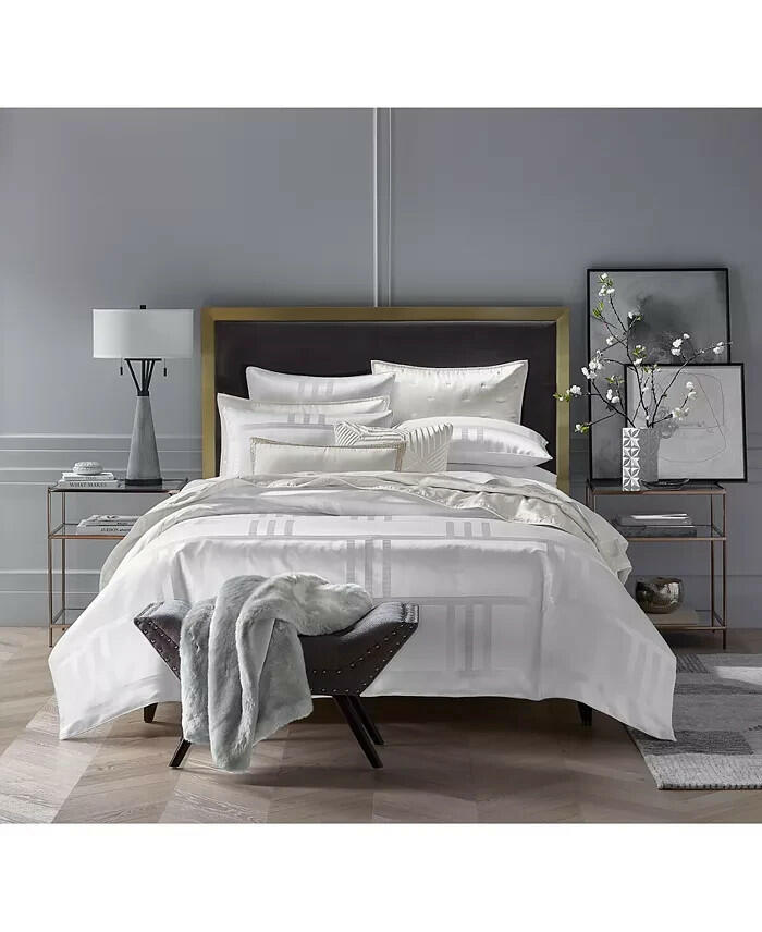 Hotel Collection Structure Comforter Set Full Queen White MSRP $550