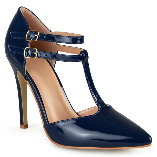 Tru T Strap Stiletto Pump Heels Navy Sz 10 MSRP $85