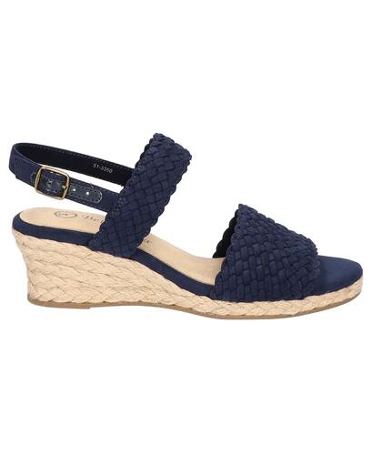 Bella Vita Mariella Espadrille Wedge Sandals Women’s Navy Sz 6
