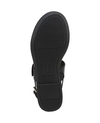 Naturalizer Taylor Flat Thong Sandals – Women’s Black Leather, Size 8.5W