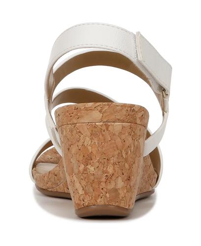 Naturalizer Adria Wedge Sandals – Women’s White Faux Leather, Size 8