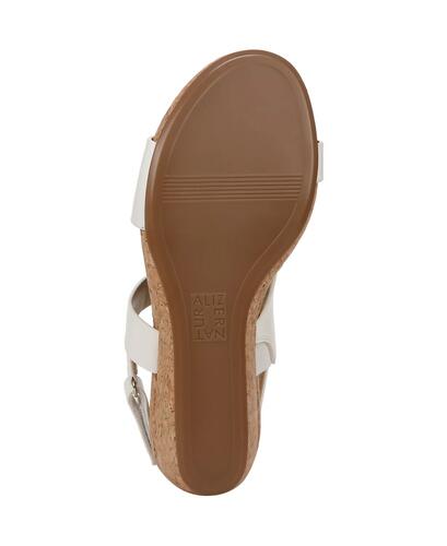 Naturalizer Adria Wedge Sandals – Women’s White Faux Leather, Size 8