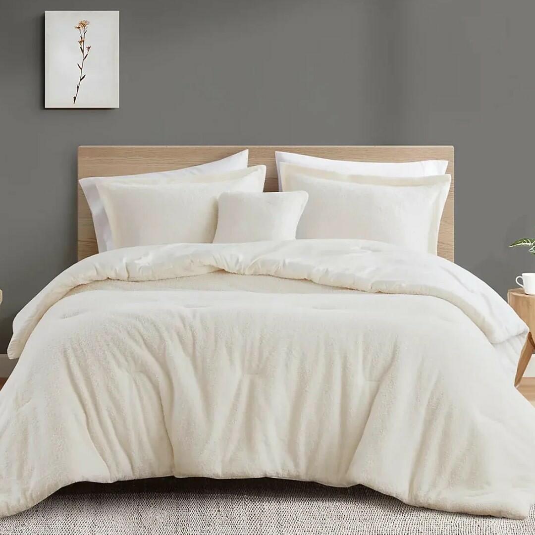 JLA Home Skye 4 Piece Comforter Set Full Queen Natural MSRP $160