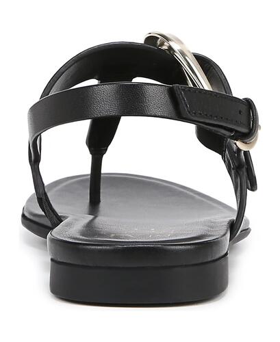Naturalizer Taylor Flat Thong Sandals – Women’s Black Leather, Size 8.5W
