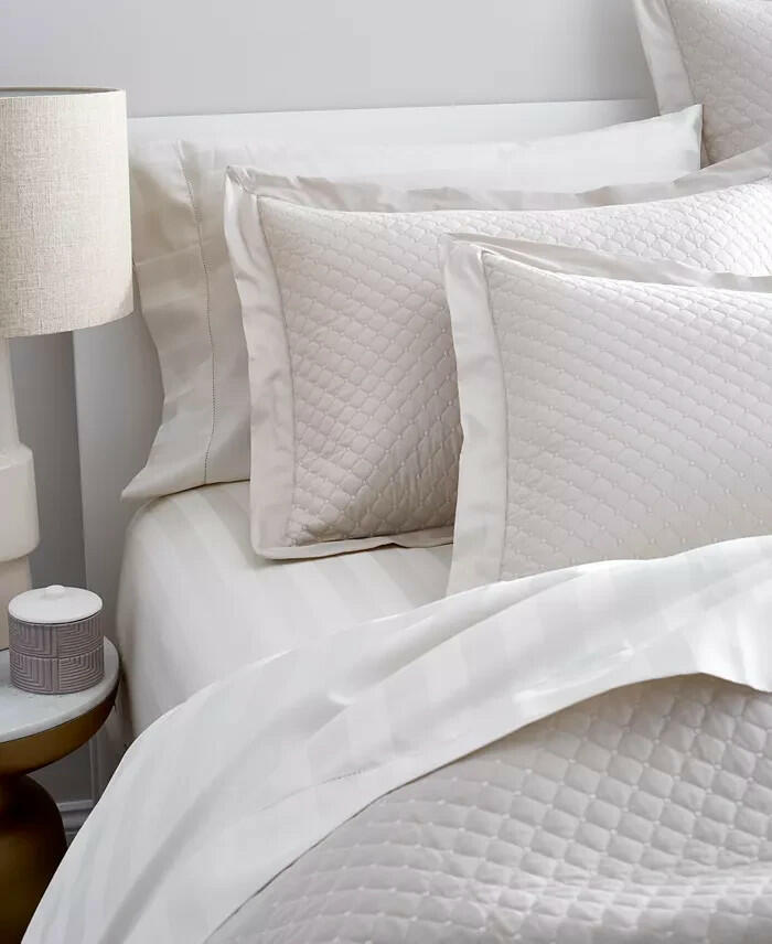 Charter Club Quilted Cotton 3-Pc King Coverlet Set Beige Diamond MSRP $185