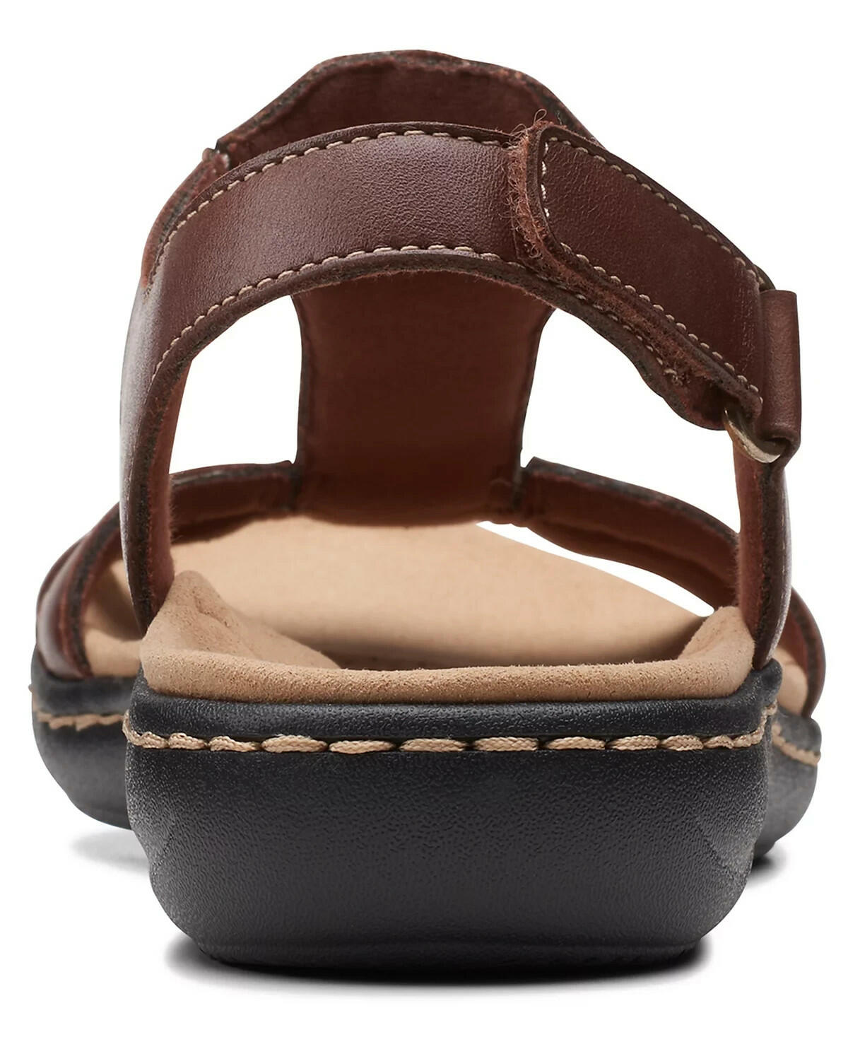 Clarks Womens Laurieann Kay T-Strap Slingback Sandals Brown 8W MSRP $95