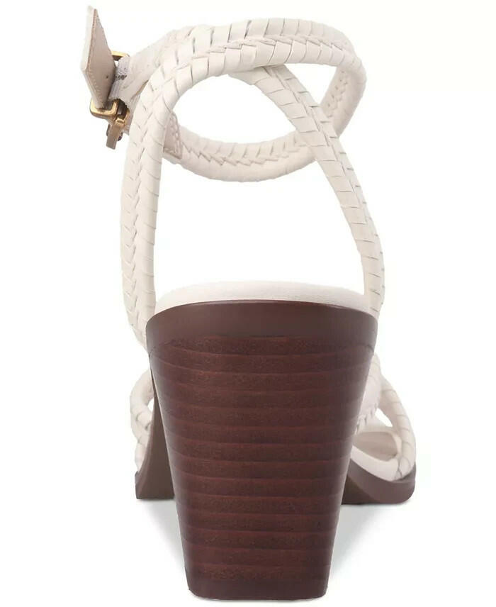 Giani Bernini Womens Renaee Woven Block Heel Sandals White 8.5 New $79