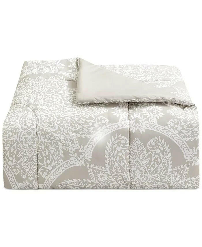 Sunham Neutral Damask 8 Piece Comforter Set Queen Beige MSRP $100