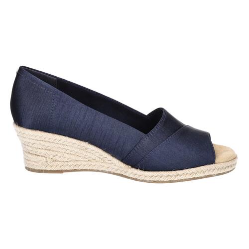 Easy Street Jasper Dress Sandals Women’s Navy Thai Silk Size 8.5 Wide MSRP $65