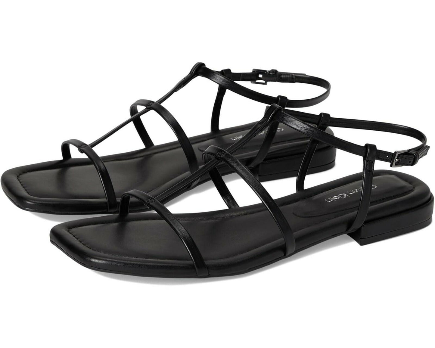 Calvin Klein Womens Sallia Strappy Sandals Black Size 6 New $89